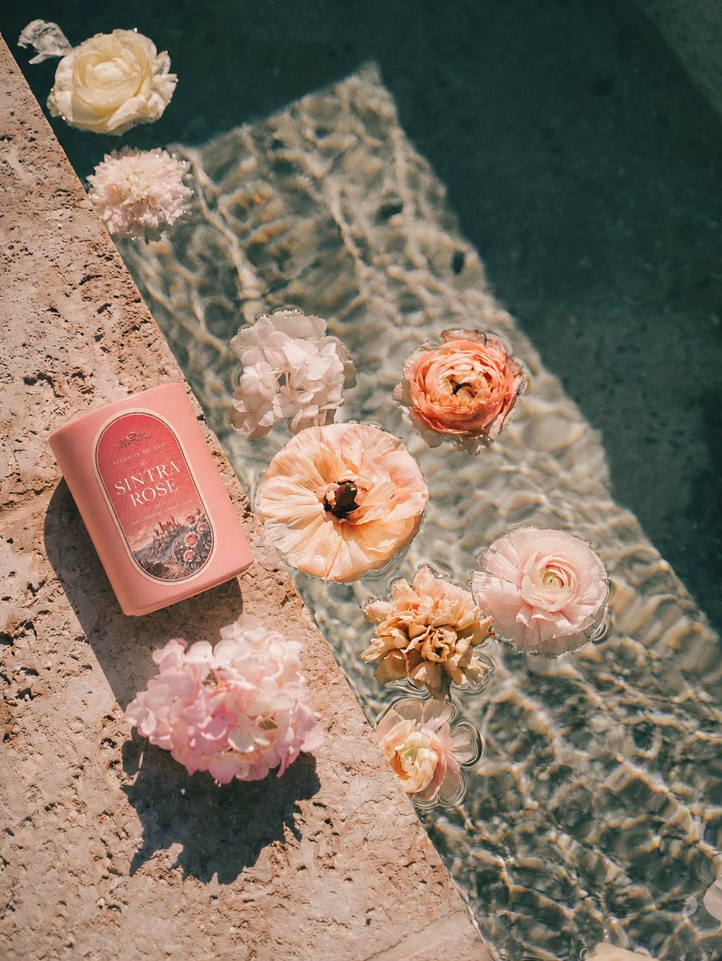 SINTRA ROSE-SCENTED CANDLE-NATURAL COCONUT AND PALM WAX BLENDED