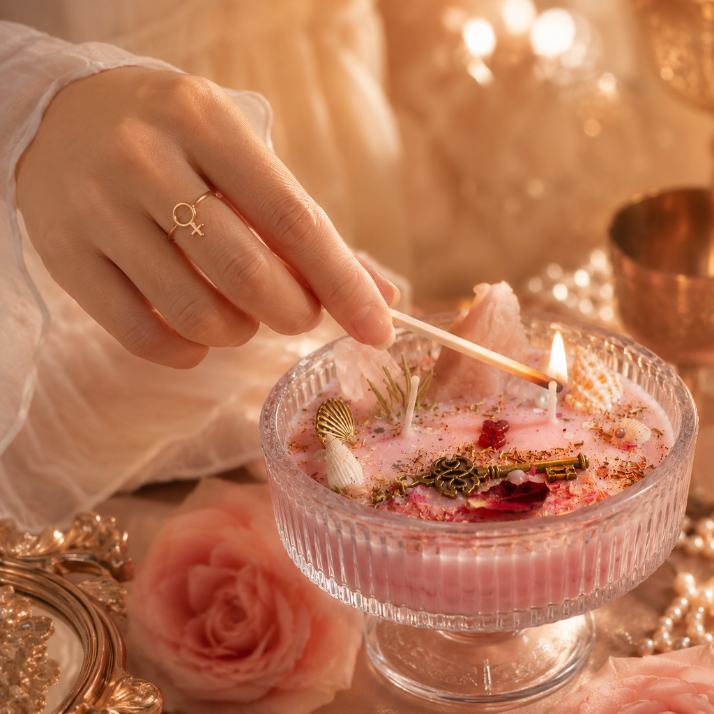 HEART OF APHRODITE-ENCHANTED HANDCRAFT SCENTED CANDLE