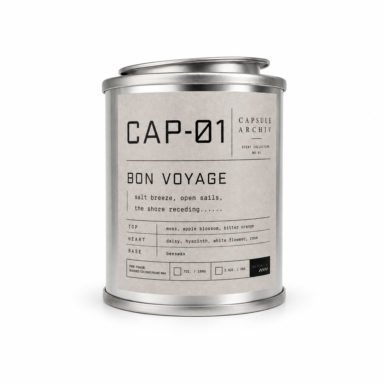BON VOYAGE-SCENTED CANDLE-CAPSULE ARCHIV-CAP-01