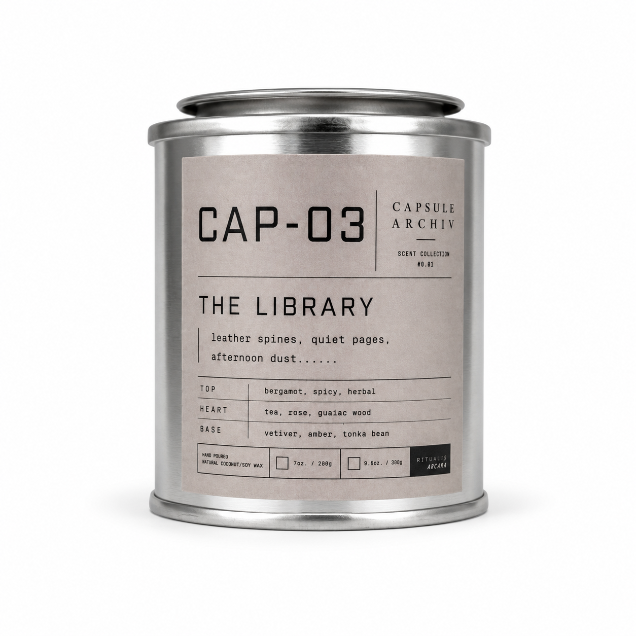 THE LIBRARY-SCENTED CANDLE-CAPSULE ARCHIV-CAP-03
