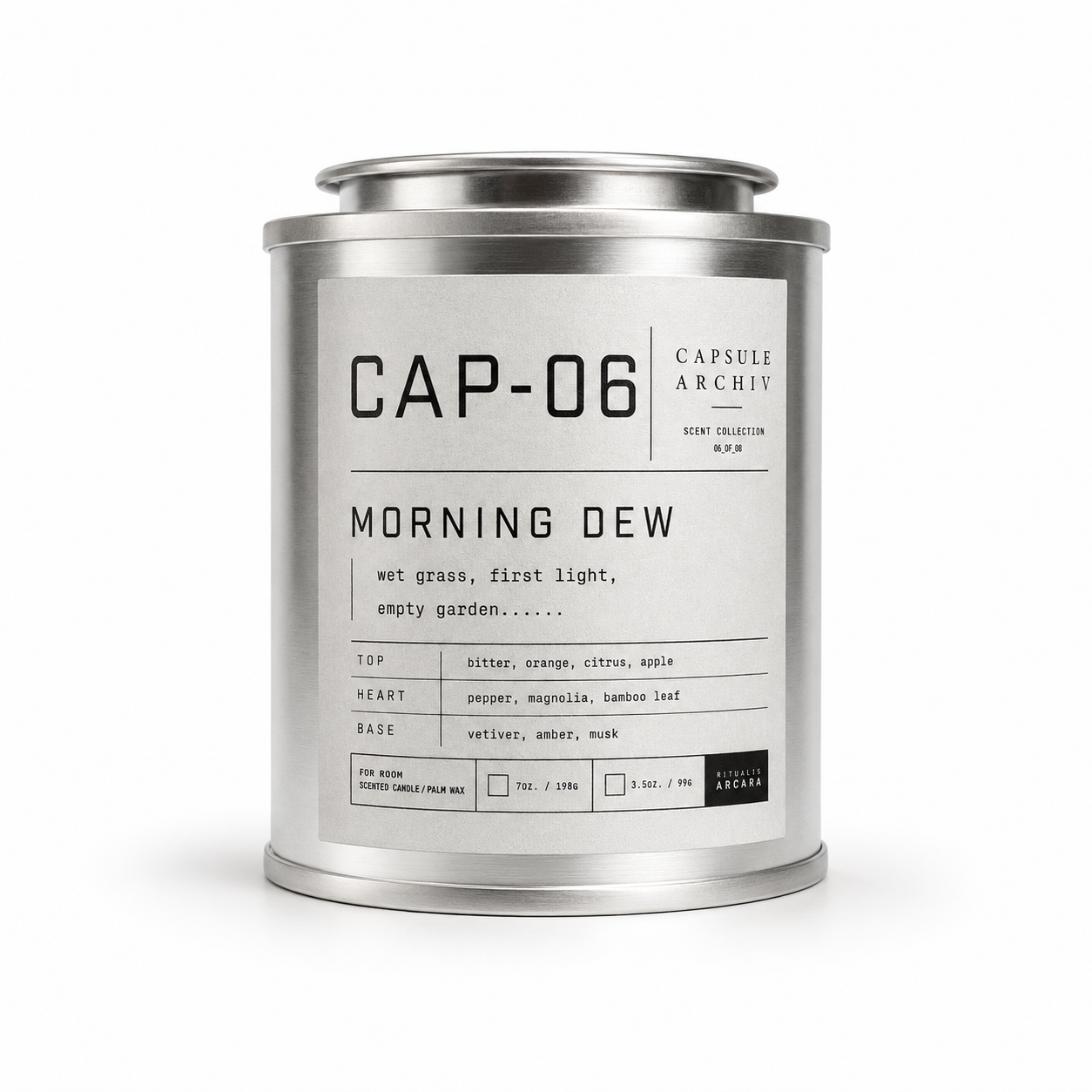 MORNING DEW-SCENTED CANDLE-CAPSULE ARCHIV-CAP-06