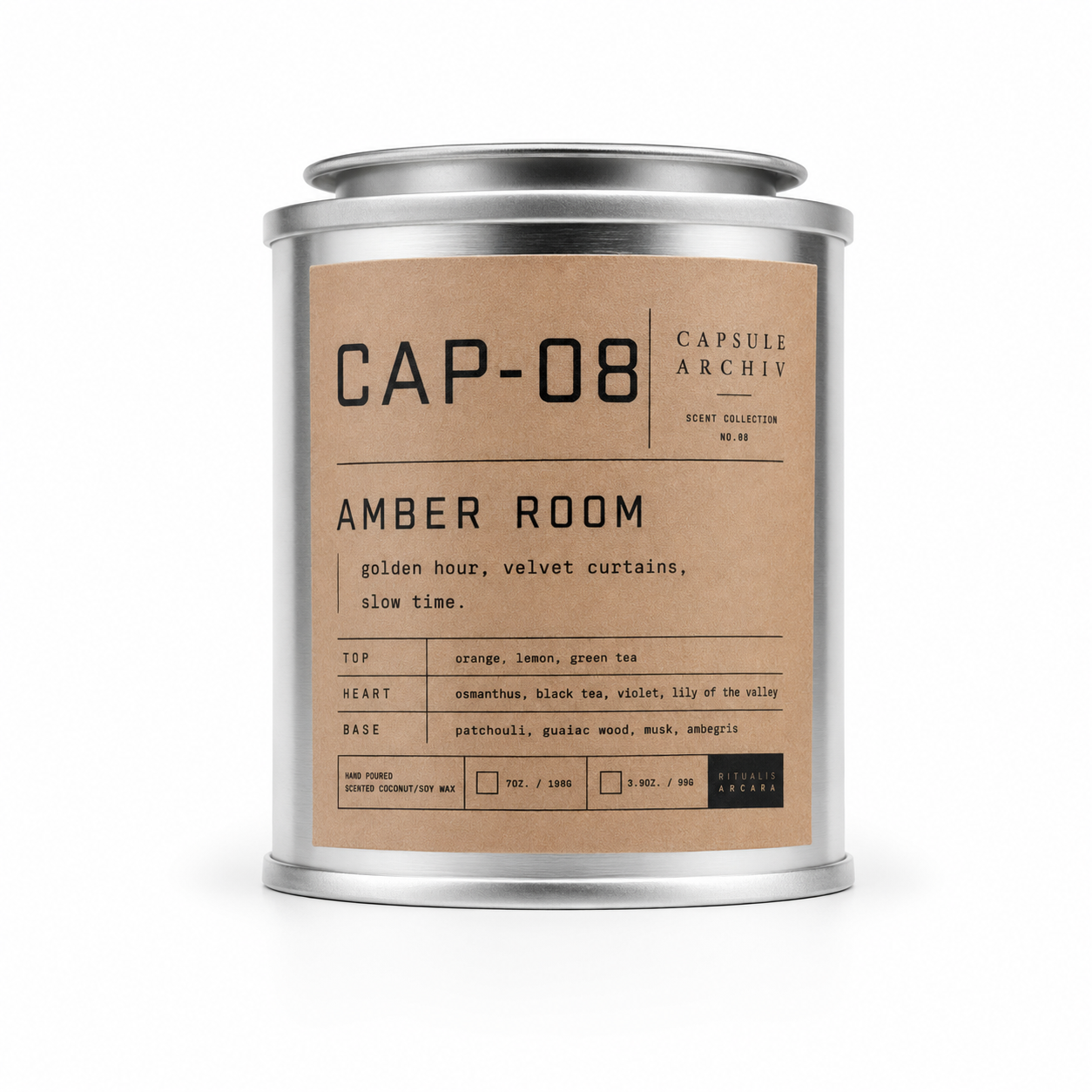 AMBER ROOM-SCENTED CANDLE-CAPSULE ARCHIV-CAP-08