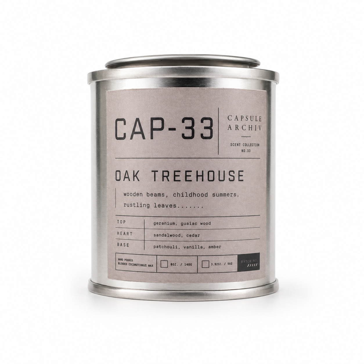 OAK TREEHOUSE-SCENTED CANDLE-CAPSULE ARCHIV-CAP-33
