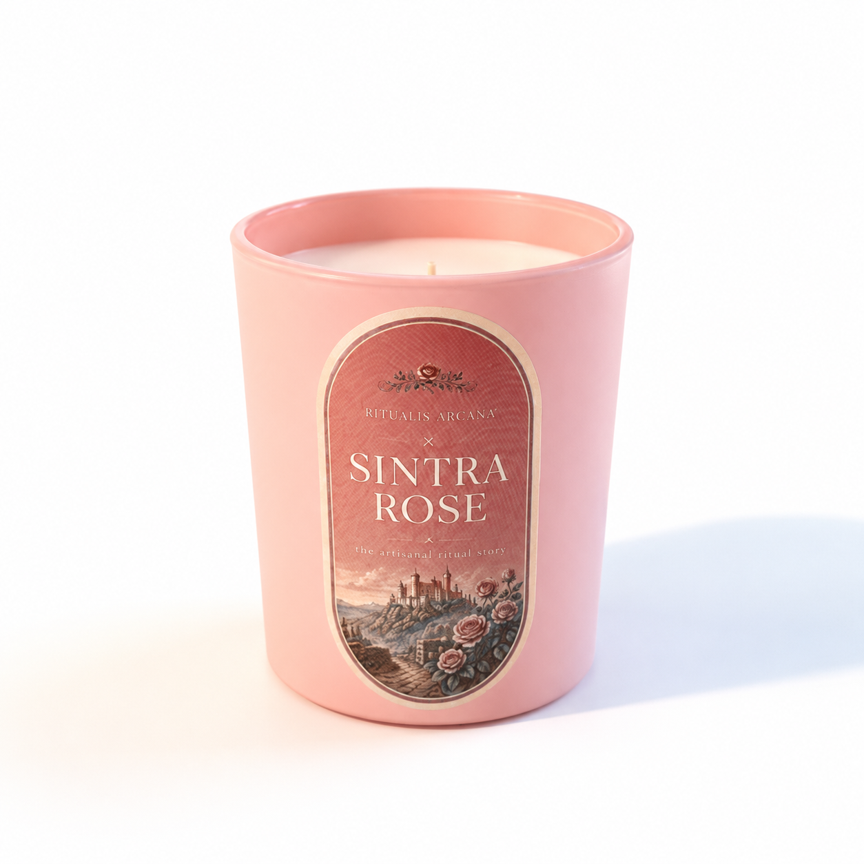 SINTRA ROSE-SCENTED CANDLE-NATURAL COCONUT AND PALM WAX BLENDED
